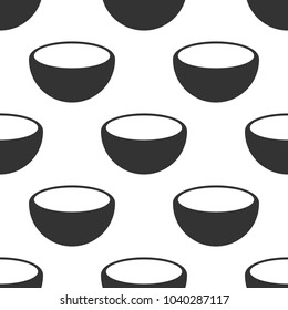 Bowl icon seamless pattern on white background. Flat design. Vector Illustration