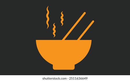 Bowl icon set collection in black design. Containing rice in bowl, hot soup icon.