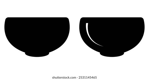 Bowl icon set collection in black design.
