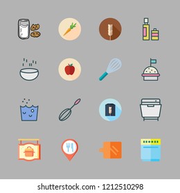 bowl icon set. vector set about olive oil, breakfast, food and soup icons set.