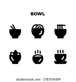 bowl icon set vector illustration template on a white background