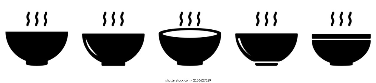Bowl icon set. Vector illustration isolated on white background
