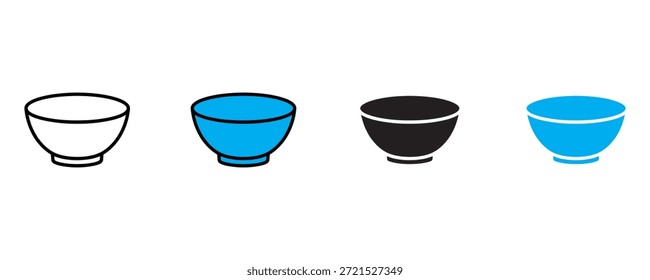 Conjunto de iconos de tazón de Vector sobre fondo blanco. utensilios de cocina, vajilla, vajilla. Ilustración vectorial.