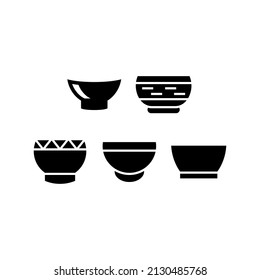 Bowl Icon Set Vector Symbol Design Illustration