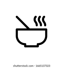 bowl icon. bowl with smoke icon. hot food in a bowl icon