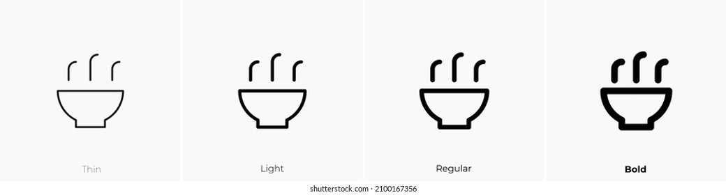 bowl icon. Thin, Light Regular And Bold style design isolated on white background
