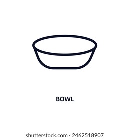 bowl icon. Thin line bowl icon from history collection. Outline vector isolated on white background. Editable bowl symbol can be used web and mobile