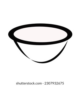 Bowl icon, Thin line round food dish. Vector illustration.