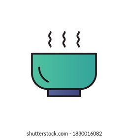 bowl icon vector filled outline design. isolated on white background