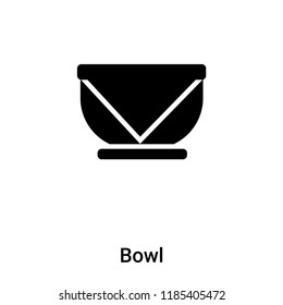 Bowl icon vector isolated on white background, logo concept of Bowl sign on transparent background, filled black symbol