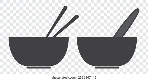 Bowl icon vector isolated on transparent background, logo concept of Bowl sign on transparent background, black filled symbol. EPS 10