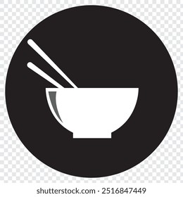 Vetor de ícone de tigela isolado no plano de fundo transparente, conceito de logotipo do Sinal de tigela no plano de fundo transparente, símbolo preenchido preto. EPS 10