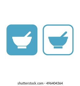 Bowl icon vector. White and blue