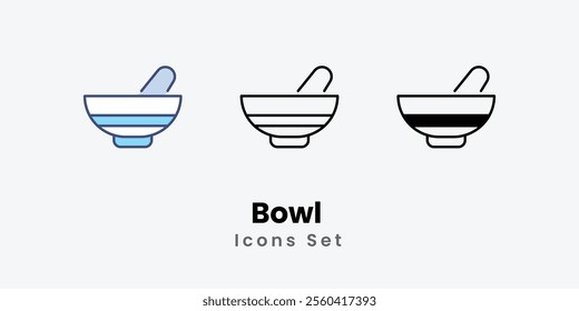 Bowl icons in different style vector stock