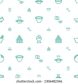 bowl icons pattern seamless white background. Included editable outline ice cream ball, soup, bowling, cereal, asian food, bowling ball icons. bowl icons for web and mobile.