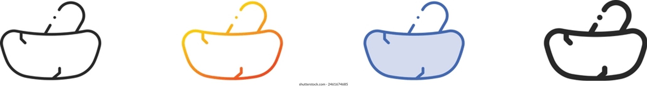 bowl icon.Thin Linear, Gradient, Blue Stroke and bold Style Design Isolated On White Background