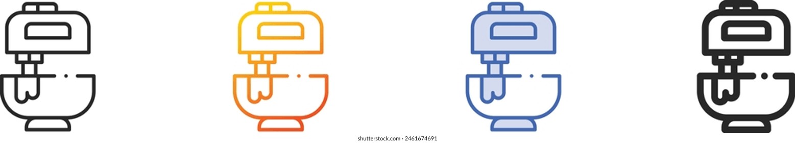 bowl icon.Thin Linear, Gradient, Blue Stroke and bold Style Design Isolated On White Background