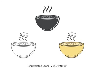 Bowl illustration, Bowl Silhouette, Restaurant Equipment, Cooking Equipment, Clip Art, Utensil SVG, Silhouette, Bowl Vector
