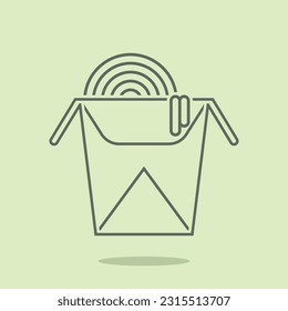 Bowl of instant noodles. Vector ilustration.
