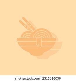 Bowl of instant noodles. Vector ilustration.