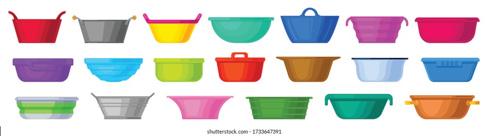 Bowl isolated cartoon set icon. Vector cartoon set icon basin. Vector illustration monster bowl on white background.