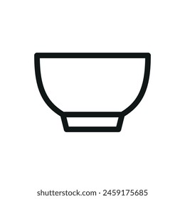 Bowl isolated icon, ceramic serving bowl vector symbol with editable stroke