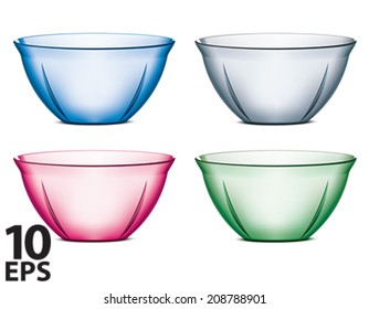 Bowl isolated. Set. Vector illustration