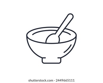 Bowl Isolated Vector Simple Symbol for Websites and Apps. Editable stroke for different purpose 