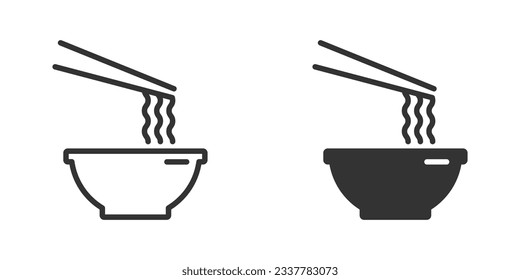 Bowl of japanese noodles. Vector illustration.