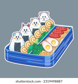 Bowl in Kawaii style. Cute, colorful illustrations. Japanese food. Anime. Vector. Perfect for flyers, posters, and discount cards.