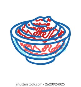 bowl ketchup sauce food doodle icon sketch vector. bowl ketchup sauce food sign. isolated symbol illustration