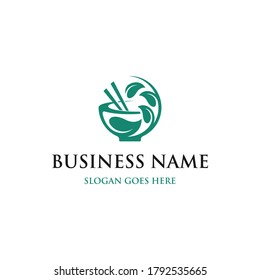 Bowl Leaf Vegetable Organic Creative Logo