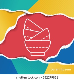 bowl line icon