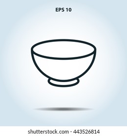 bowl line icon