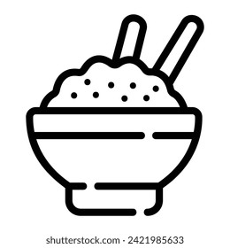 bowl Line Icon Background White