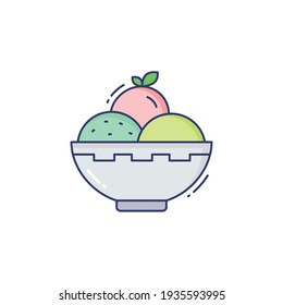 Bowl Line Icon Isolated On White Background