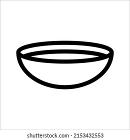 Bowl line vector illustration, isolated on white background.Top view