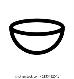 Bowl line vector illustration, isolated on white background.Top view