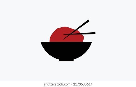 Bowl Logo Design With Chopsticks for Asian Restaurant Identity