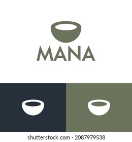 Bowl logo design concept. Food company brand logomark illustration. Can representing chef, cook, eat, spa, hotel.