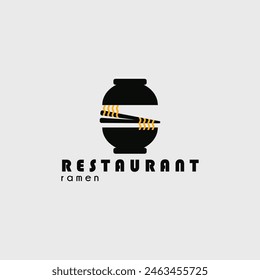 bowl logo forming the letter s ramen vector design