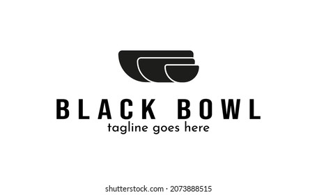 Bowl logo inspiration design template. Restaurant logo vector illustration. Black and white logo for restaurant fast food. Asian restaurant logo company.
