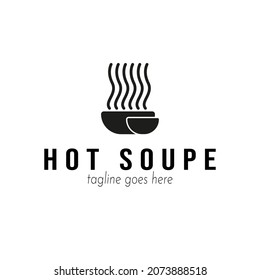 Plantilla de diseño de inspiración para el logotipo de Bowl. Ilustración vectorial del logotipo del restaurante. Logo en blanco y negro para la comida rápida del restaurante. Compañía de logotipo de restaurantes asiáticos.