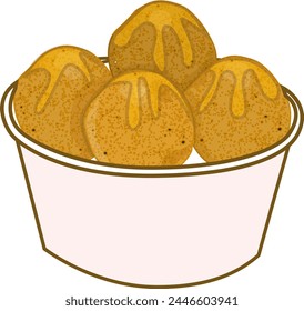 A bowl with loukoumades (greek donut)