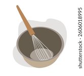 bowl and manual mixer.mixing bowl and Beater, Wire Whisk, Balloon Whisk
