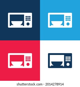 Bowl In A Microwave blue and red four color minimal icon set