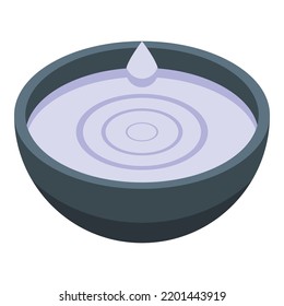 Bowl milk cat icon. Isometric of bowl milk cat vector icon for web design isolated on white background