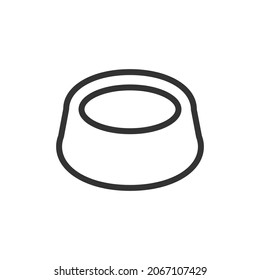 Bowl minimal line icon. Web stroke symbol design. Bowl sign isolated on a white background. Premium line icon.