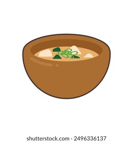 A Bowl of Miso Soup Vector Illustration