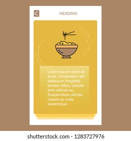 Bowl mobile vertical banner design design. Vector